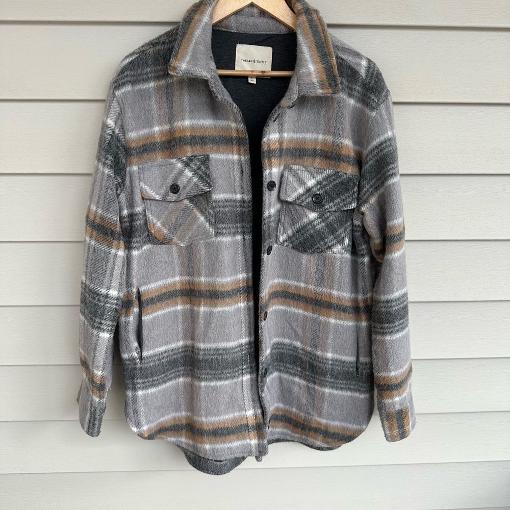 Thread & Supply Gray and Cream Jacket